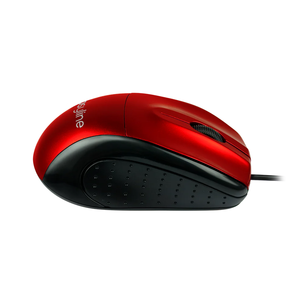 Mouse Alambrico Optico 1000 Dpi Conector Usb Win Xp/vista/7/8/10/11/mac Os X Easy Line By Perfect Choice - Rojo