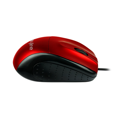 Mouse Alambrico Optico 1000 Dpi Conector Usb Win Xp/vista/7/8/10/11/mac Os X Easy Line By Perfect Choice - Rojo
