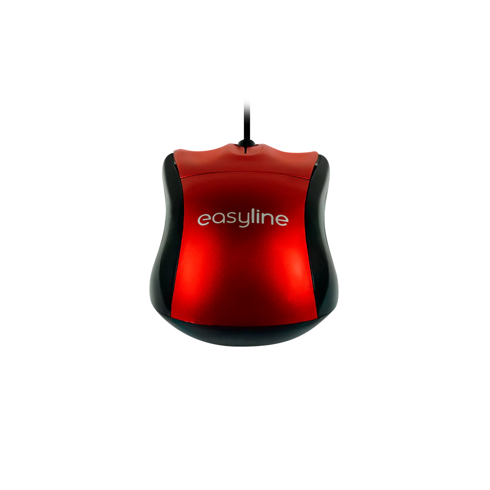 Mouse Alambrico Optico 1000 Dpi Conector Usb Win Xp/vista/7/8/10/11/mac Os X Easy Line By Perfect Choice - Rojo