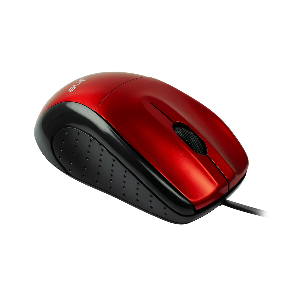 Mouse Alambrico Optico 1000 Dpi Conector Usb Win Xp/vista/7/8/10/11/mac Os X Easy Line By Perfect Choice - Rojo
