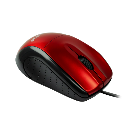 Mouse Alambrico Optico 1000 Dpi Conector Usb Win Xp/vista/7/8/10/11/mac Os X Easy Line By Perfect Choice - Rojo