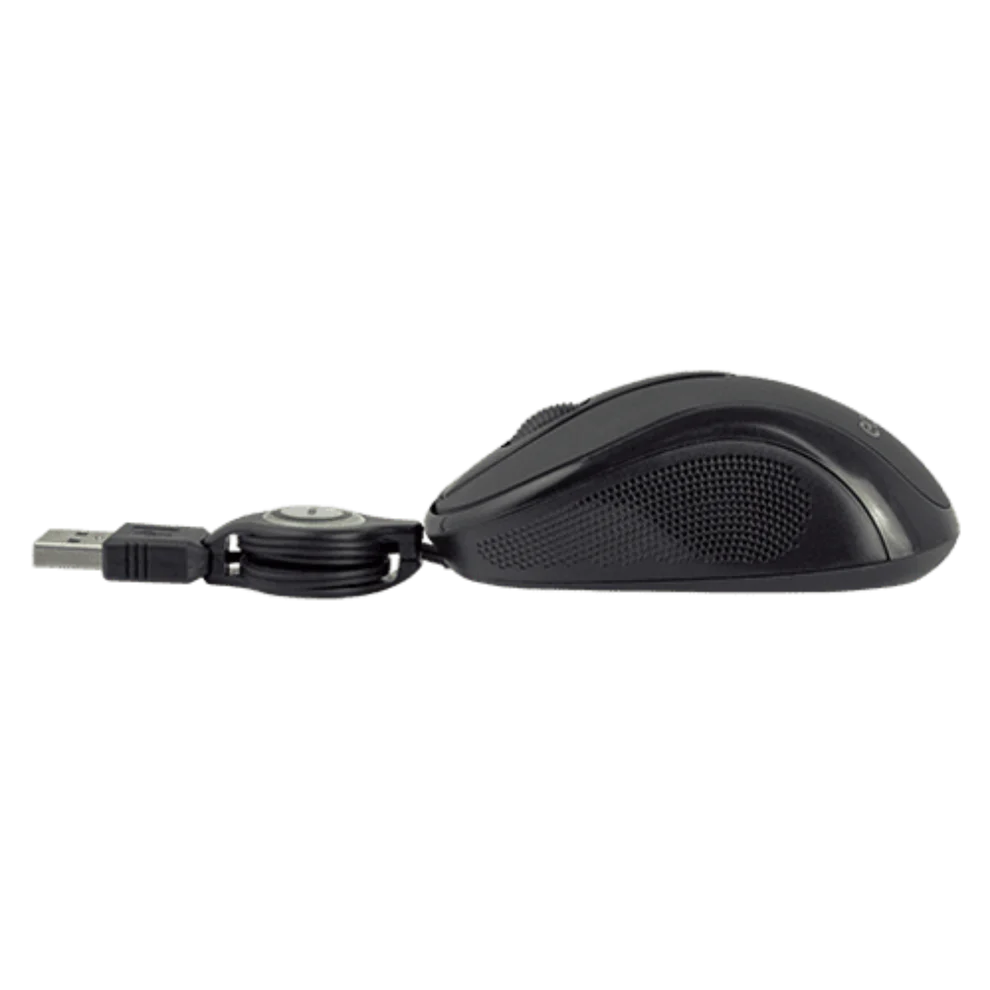 Mouse Mini Alambrico Retractil Optico 1000 Dpi Conector Usb Easy Line By Perfect Choice - Negro