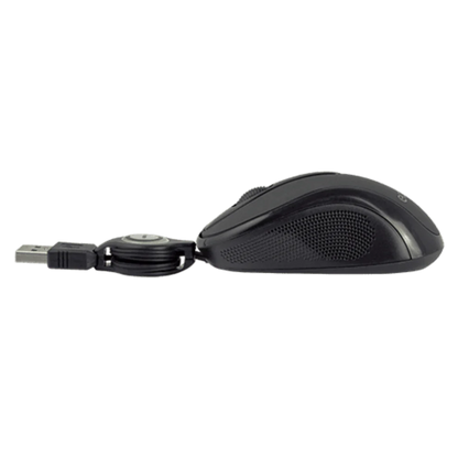 Mouse Mini Alambrico Retractil Optico 1000 Dpi Conector Usb Easy Line By Perfect Choice - Negro