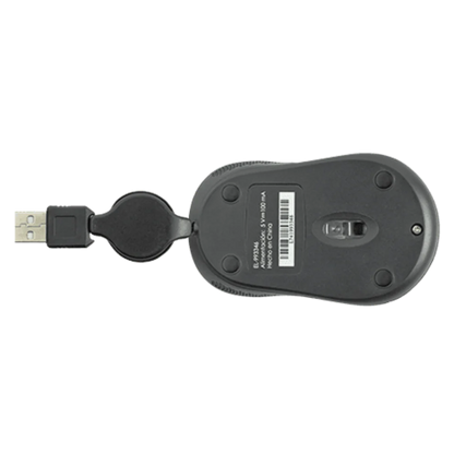 Mouse Mini Alambrico Retractil Optico 1000 Dpi Conector Usb Easy Line By Perfect Choice - Negro