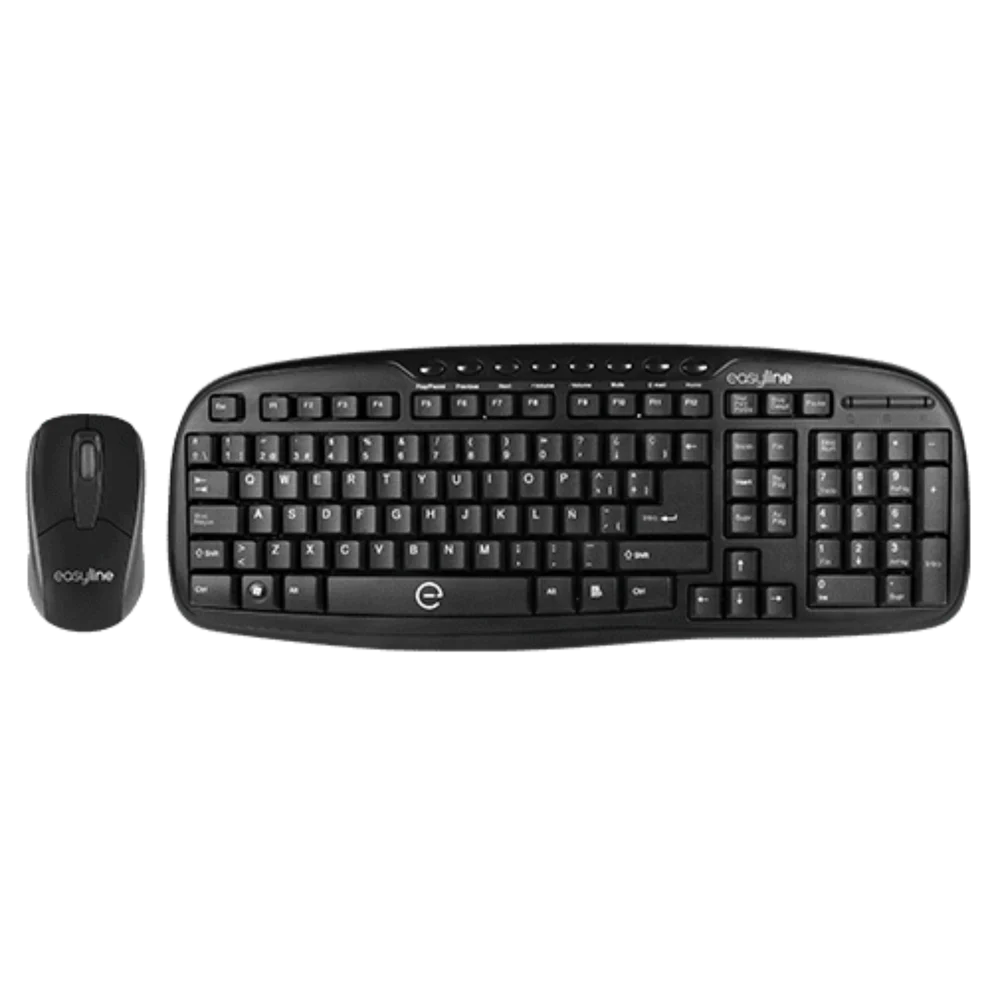 Kit Teclado Y Mouse Alambricos Conector Usb Ideal Para Usuarios Diestros Y Zurdos Easy Line By Perfect Choice Balance - Negro
