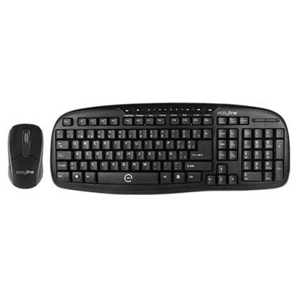Kit Teclado Y Mouse Alambricos Conector Usb Ideal Para Usuarios Diestros Y Zurdos Easy Line By Perfect Choice Balance - Negro