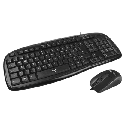 Kit Teclado Y Mouse Alambricos Conector Usb Ideal Para Usuarios Diestros Y Zurdos Easy Line By Perfect Choice Balance - Negro