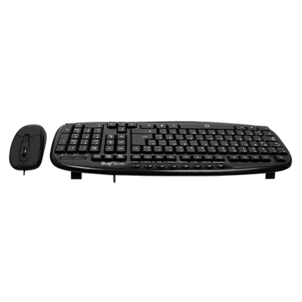 Kit Teclado Y Mouse Alambricos Conector Usb Ideal Para Usuarios Diestros Y Zurdos Easy Line By Perfect Choice Balance - Negro