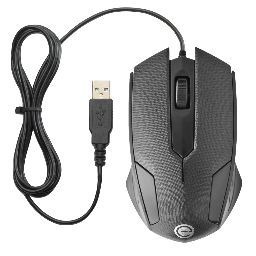 Mouse Alambrico Optico 1200 Dpi Conector Usb Win Xp/vista/7/8/10/11/mac Os X Easy Line By Perfect Choice - Negro