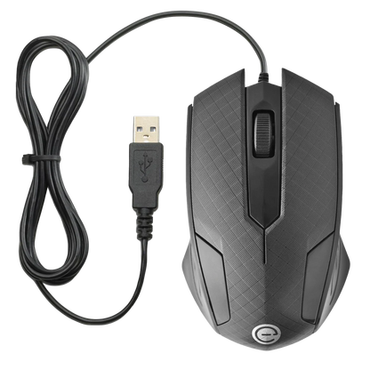 Mouse Alambrico Optico 1200 Dpi Conector Usb Win Xp/vista/7/8/10/11/mac Os X Easy Line By Perfect Choice - Negro