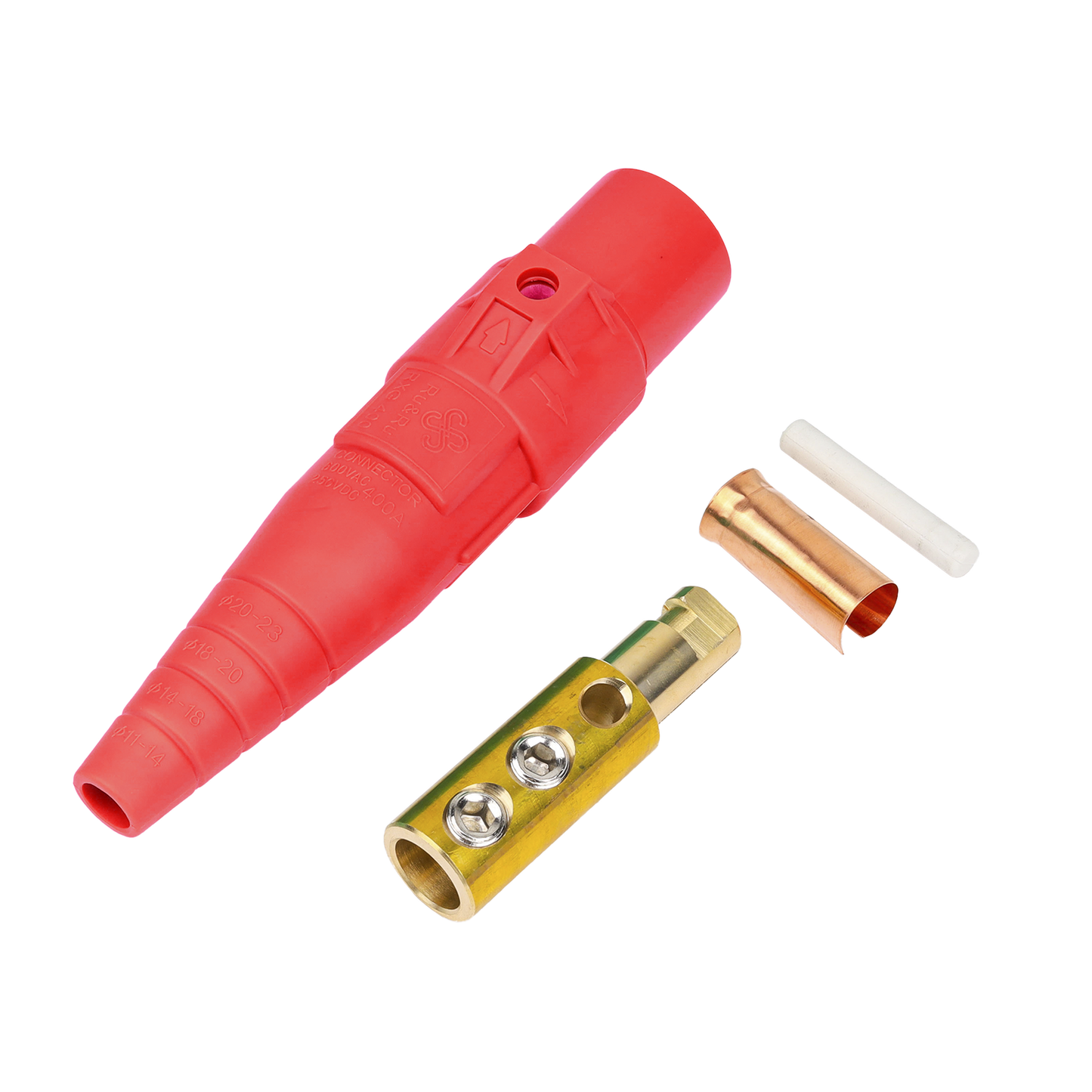 Conector camlock | 400 AMPERES | MACHO | color rojo