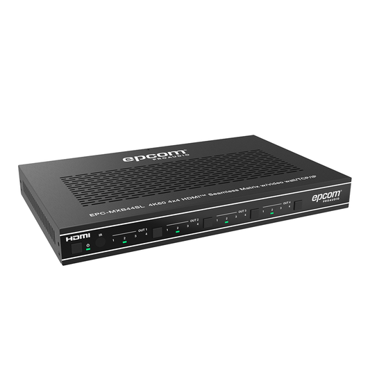 Matriz HDMI 4×4 | Video Wall | 10 Modos de Visualización |  4K@60Hz 4:4:4 | HDMI 2.0b y HDCP 2.2 | Escalado de Resolución | Seamless switch | Control vía Web, IR, RS-232 y TCP/IP