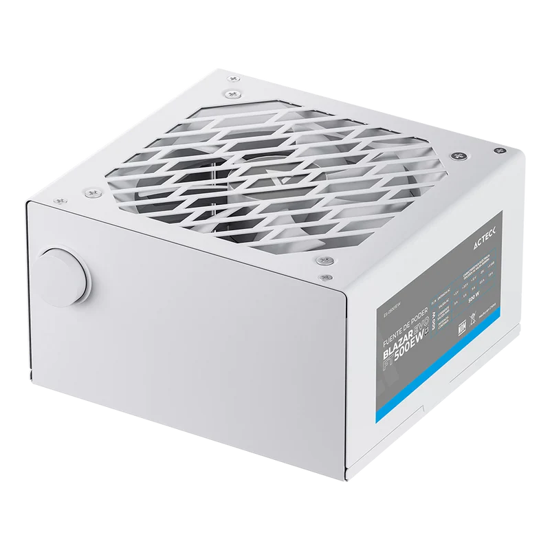Fuente De Poder Acteck Blazar Evo Ft500ew / Atx / 500 W / No Modular / Ventilador 120 Mm / Switch De Voltaje / Blanco / Es-05001ew
