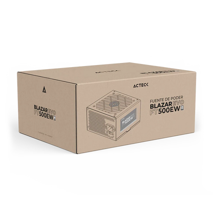 Fuente De Poder Acteck Blazar Evo Ft500ew / Atx / 500 W / No Modular / Ventilador 120 Mm / Switch De Voltaje / Blanco / Es-05001ew