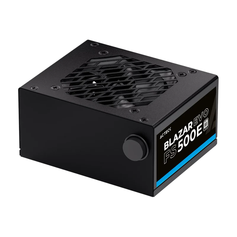 Fuente De Poder Acteck Blazar Evo Fs500e / Atx / Sfx / 500 W /slim / No Modular / Ventilador 80 Mm / Negro / Es-05002e