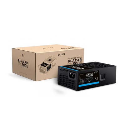 Fuente De Poder Acteck Blazar Fx500 / Tfx / 500 W / Uvp - Ovp - Opp - Scp / No Modular / Atx 24 Pines - Atx12v 4+4 - 2 Puertos Sata - 2 Molex / Negro / Es-05002t