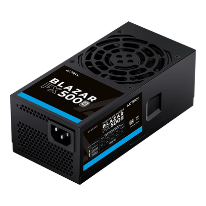 Fuente De Poder Acteck Blazar Fx500 / Tfx / 500 W / Uvp - Ovp - Opp - Scp / No Modular / Atx 24 Pines - Atx12v 4+4 - 2 Puertos Sata - 2 Molex / Negro / Es-05002t