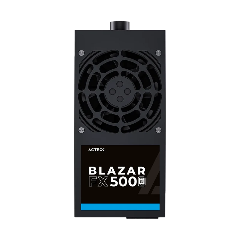 Fuente De Poder Acteck Blazar Fx500 / Tfx / 500 W / Uvp - Ovp - Opp - Scp / No Modular / Atx 24 Pines - Atx12v 4+4 - 2 Puertos Sata - 2 Molex / Negro / Es-05002t