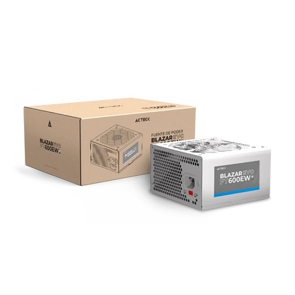 Fuente De Poder Acteck Blazar Evo Ft600ew/ Atx / 600 W / No Modular / Ventilador 120 Mm /  Blanco / Es-05003ew