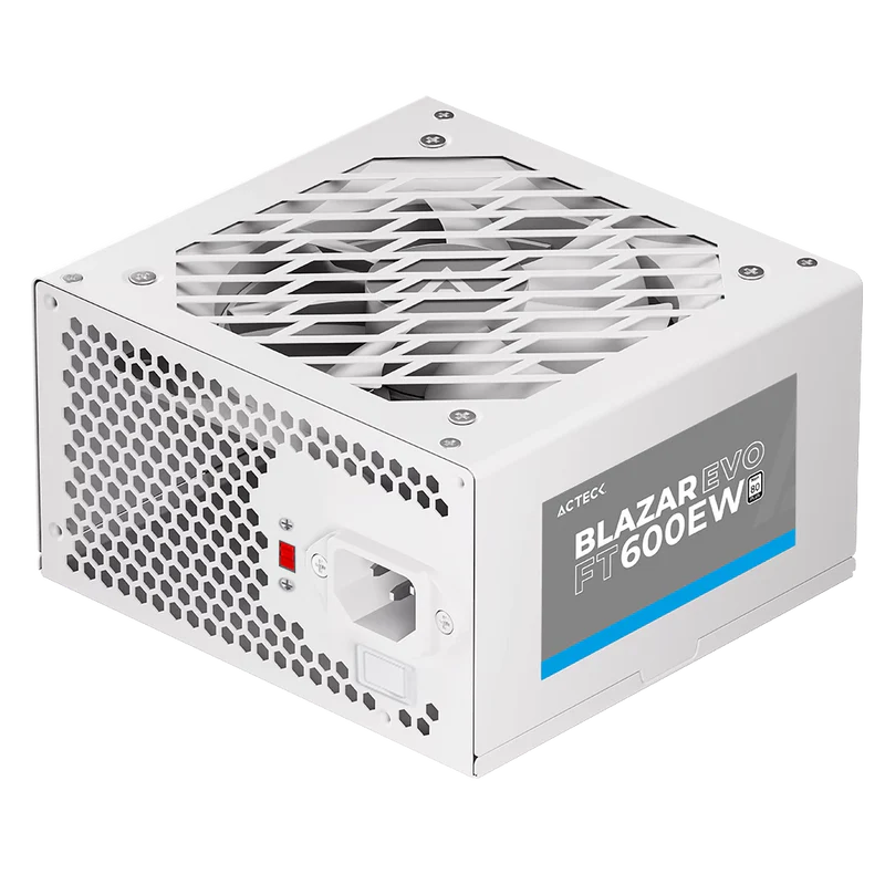 Fuente De Poder Acteck Blazar Evo Ft600ew/ Atx / 600 W / No Modular / Ventilador 120 Mm /  Blanco / Es-05003ew