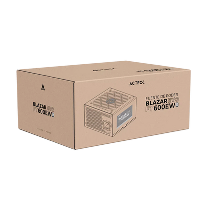 Fuente De Poder Acteck Blazar Evo Ft600ew/ Atx / 600 W / No Modular / Ventilador 120 Mm /  Blanco / Es-05003ew