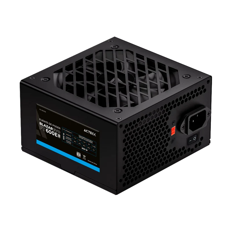 Fuente De Poder Acteck Blazar Evo Ft600e / Atx / 600 W / No Modular / Ventilador 120 Mm / Negro / Es-05003e