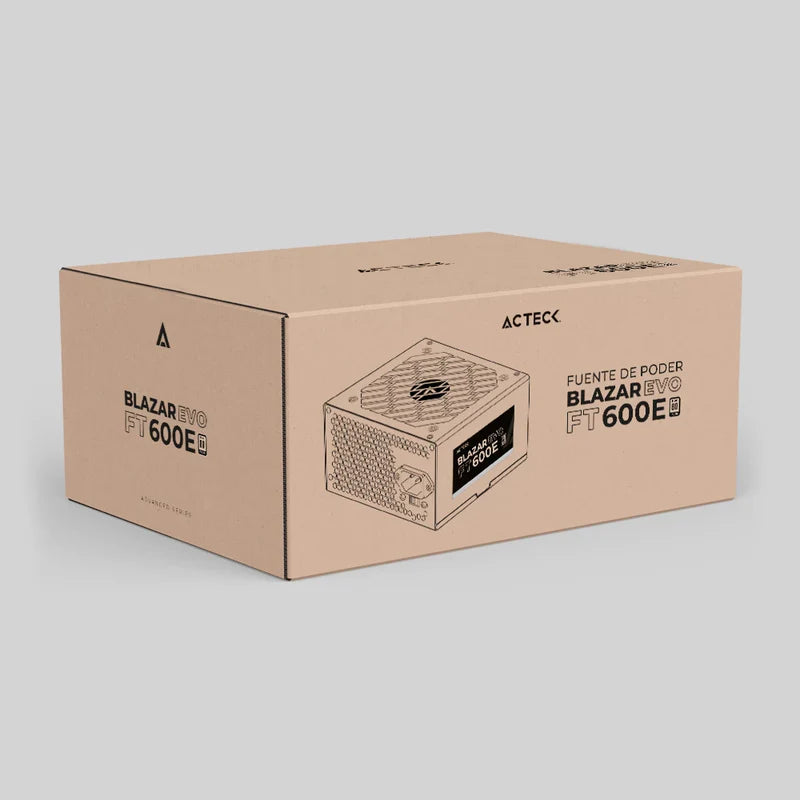 Fuente De Poder Acteck Blazar Evo Ft600e / Atx / 600 W / No Modular / Ventilador 120 Mm / Negro / Es-05003e