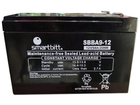 Bateria Smartbitt 12v/9ah Compatible Con Sbnb750, Sbnb900lcd, Sbnb1000, Sbnb1200, Sbnb2200proii Y Sbnb3200proii
