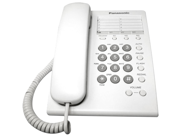 Telefono Panasonic Kx-ts550mew Alambrico Basico Unilinea Con Marcador Rapido De 10 Numeros Control De Volumen De 4 Niveles Blanco