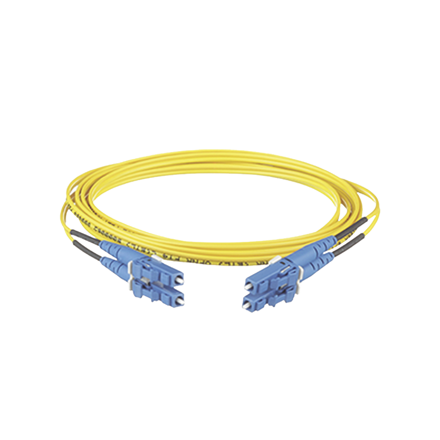 Jumper de Fibra Optica Monomodo 9/125 OS2, LC-LC Duplex, OFNR (Riser), Color Amarillo, 12 Metros