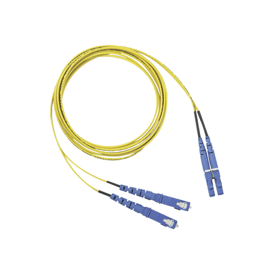 Jumper De Fibra Optica Monomodo 9/125 Os2, Lc-sc Duplex, Ofnr (riser), Color Amarillo, 2 Metros