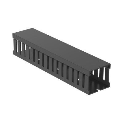 Canaleta Ranurada De Pvc Con Tapa, Tipo F, 44.5 Mm De Ancho, 41.1 Mm De Alto Y 2 M De Largo, Color Gris