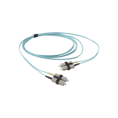 Jumper De Fibra Óptica Multimodo 50/125 Om3 Xglo, Sc-sc Duplex, Ofnr, Color Aqua, 3 Metros
