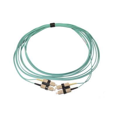 Jumper De Fibra Óptica Multimodo 50/125 Om3 Xglo, Sc-sc Duplex, Ofnr, Color Aqua, 5 Metros