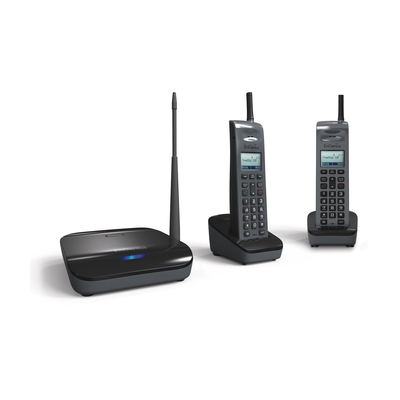 Sistema Telefónico Inalámbrico Sip De Largo Alcance, Incluye Base Y Dos Teléfonos Inalámbricos, Soporta 10 Cuentas Sip, Hasta 4 Llamadas Simultaneas,
