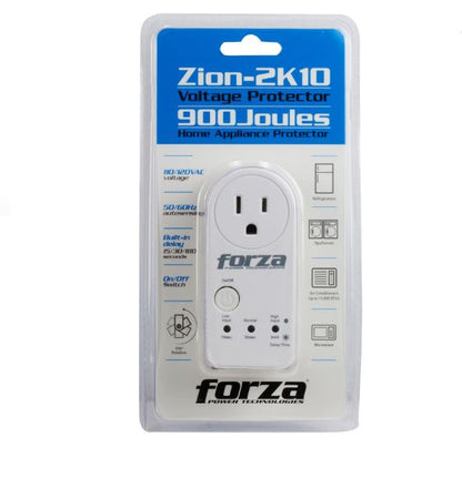 Protector De Voltaje Forza Fvp-1201b Blanco, 900j/1800w, 1 Sld, Giro De 350 Grados, Temporizador-120v