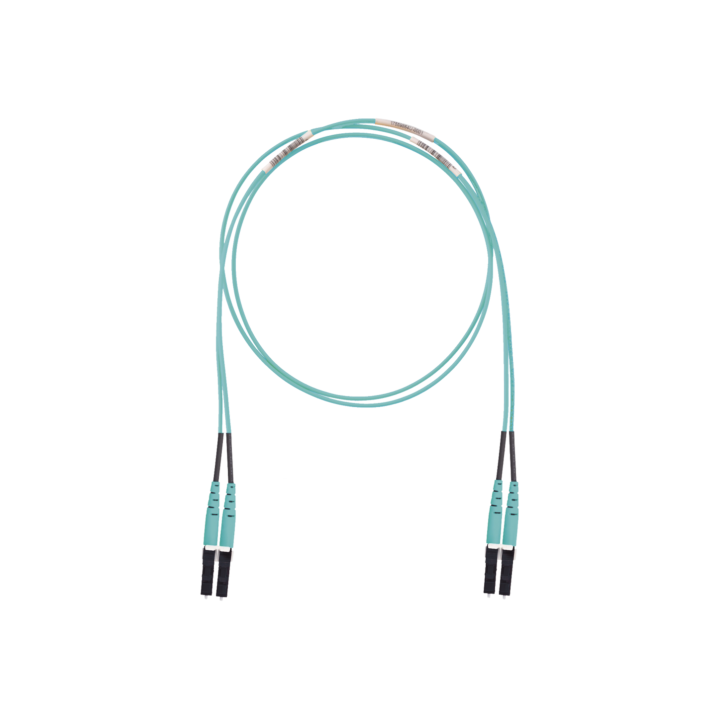 Jumper de Fibra Optica Multimodo 50/125 OM3, LC-LC Duplex, LSZH (Cero Halógenos), Color Aqua, 10 Metros