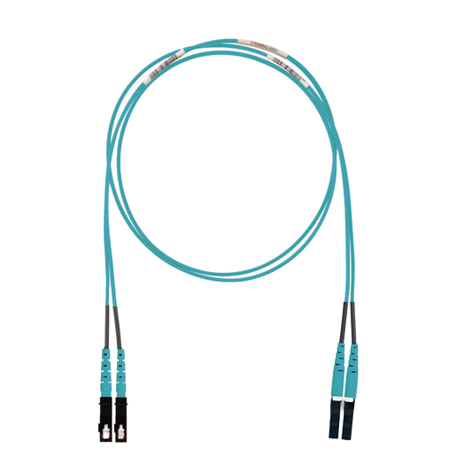 Jumper de Fibra Optica Multimodo 50/125 OM3, LC-SC Duplex, LSZH (Cero Halógenos), Color Aqua, 2 Metros