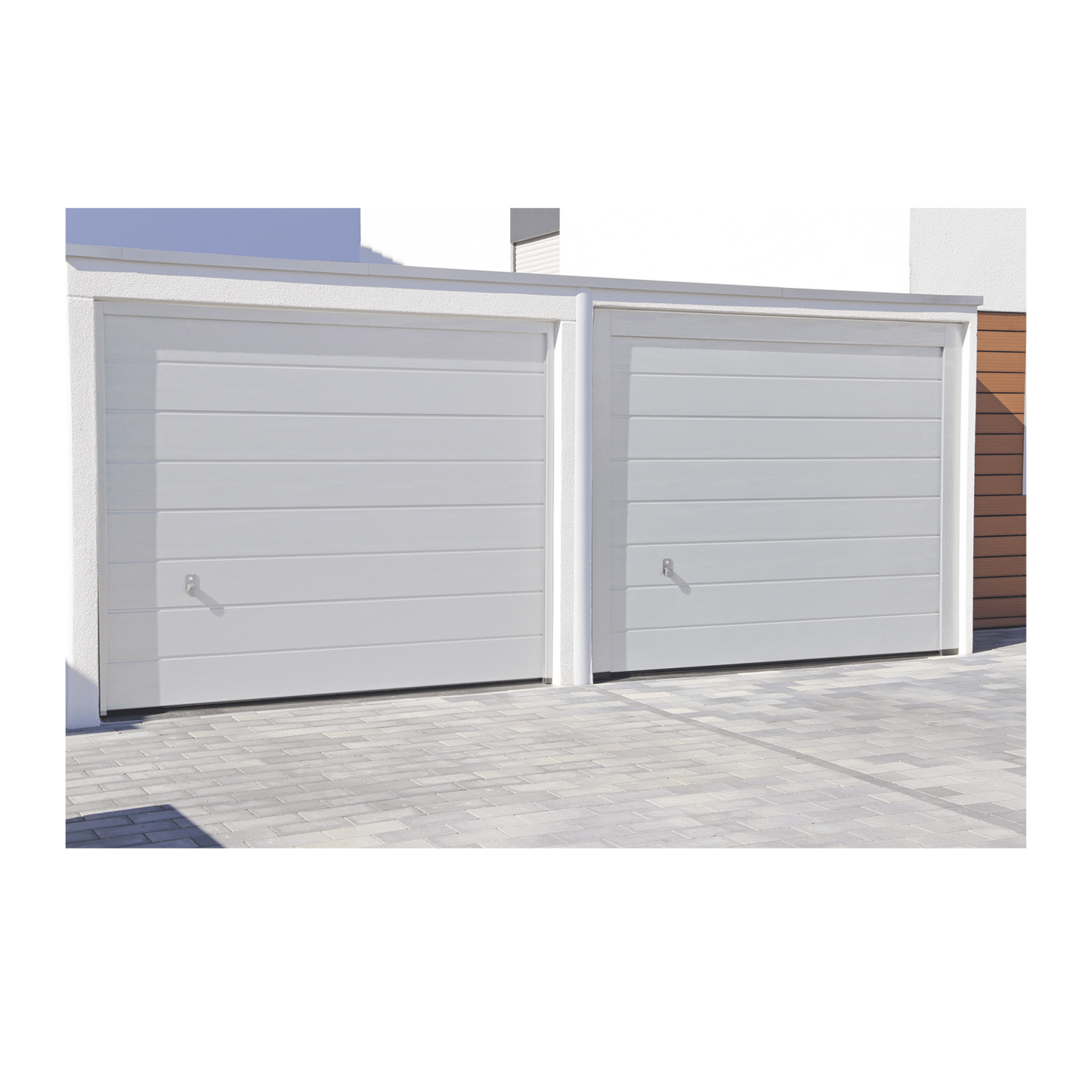 Puerta De Garage De Alta Calidad / Linea Central / Color Blanco 12x7 Pies,  Aislada, Estilo Americana.