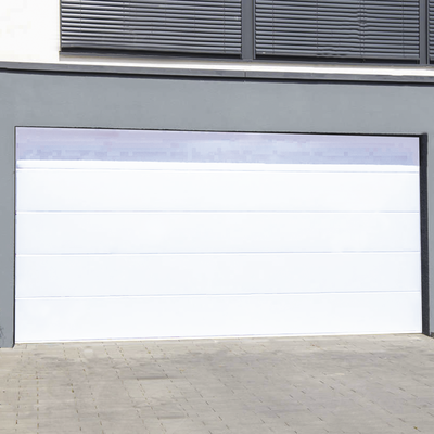 Puerta De Garage De Alta Calidad / Linea Central / Color Blanco 14x9 Pies,  Aislada, Estilo Americana.