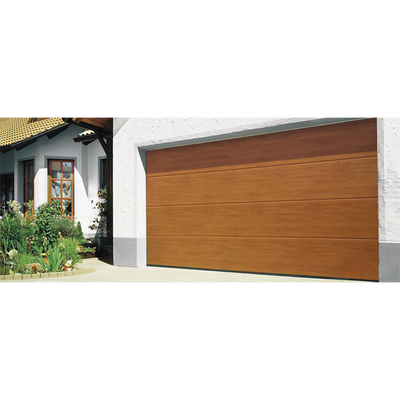 Puerta De Garage D/ Alta Calidad / 16x8 Pies / Aislada / Estilo Americana / Imitacion Madera / Golden Oak / Linea Central .