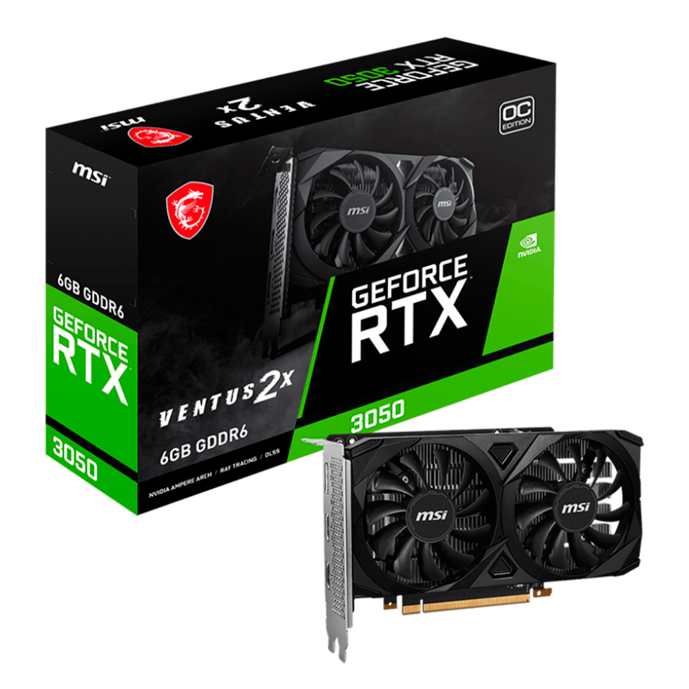 Tarjeta De Video Msi Nvidia Geforce Rtx 3050 Oc Pcie4 X 8/6gb/gddr6/estandar/2hdmi/1xdp/dl-dvi-d X 1gama Media /gamer