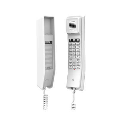 Teléfono Ip Para Hoteles / Altavoz Hd En Bocina / 2 Cuentas Y Líneas Sip / 10 Teclas De Marcación Rápida / 3 Teclas Programables / Wi-fi De Doble Banda / Gestión Con Gdms / Color Blanco /