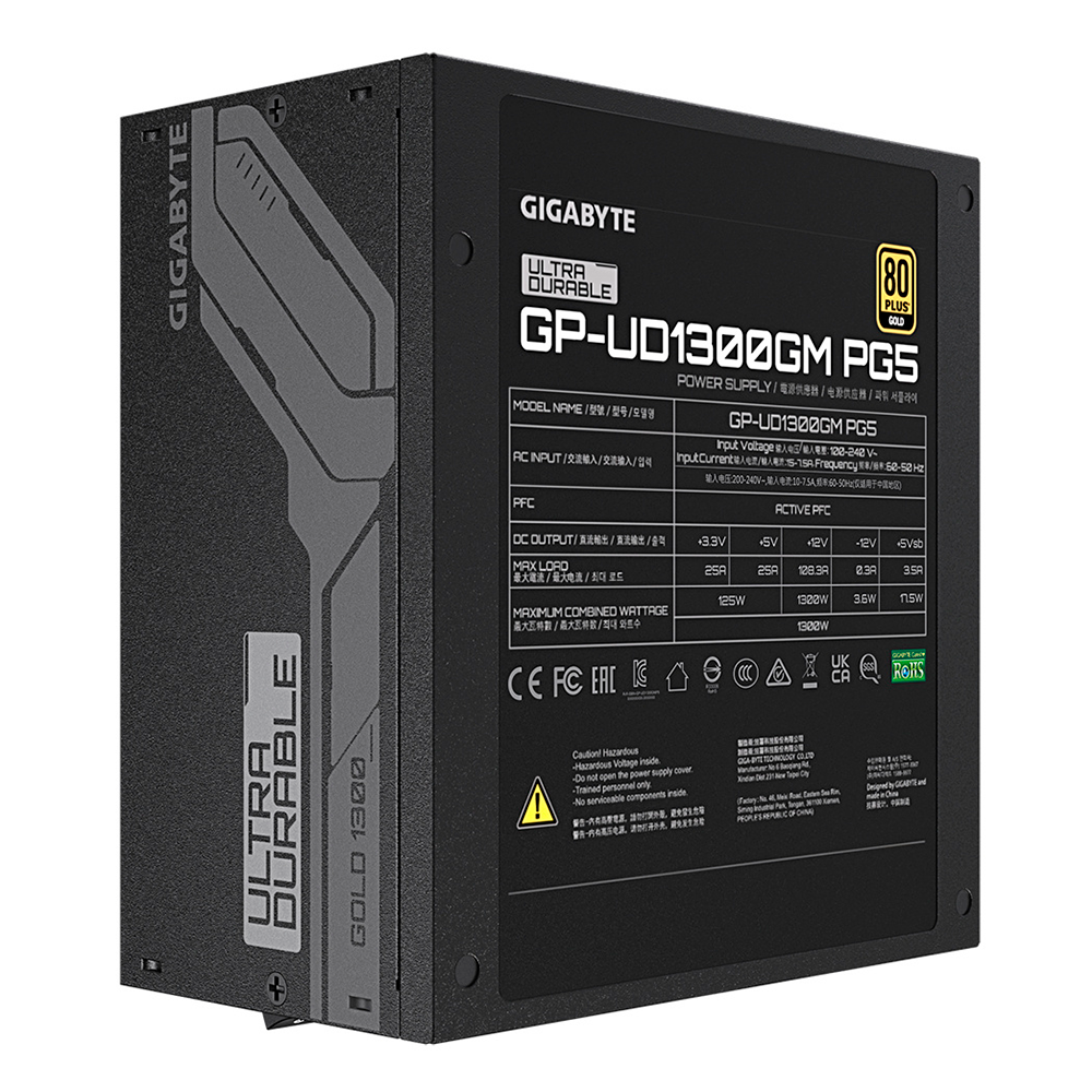 Fuente De Poder Gigabyte1300w/80 Plus Gold /negro/atx/modular
