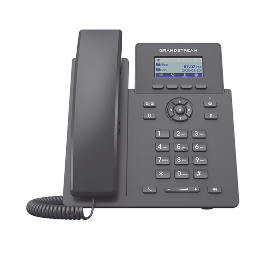Telfono Ip Grandstream Grp2601, 2 Cuentas Sip 2 Lineas P. Lcd 2 Puertos 10/100 Soporta Ehs Incluye Eliminador De Corriente No Poe