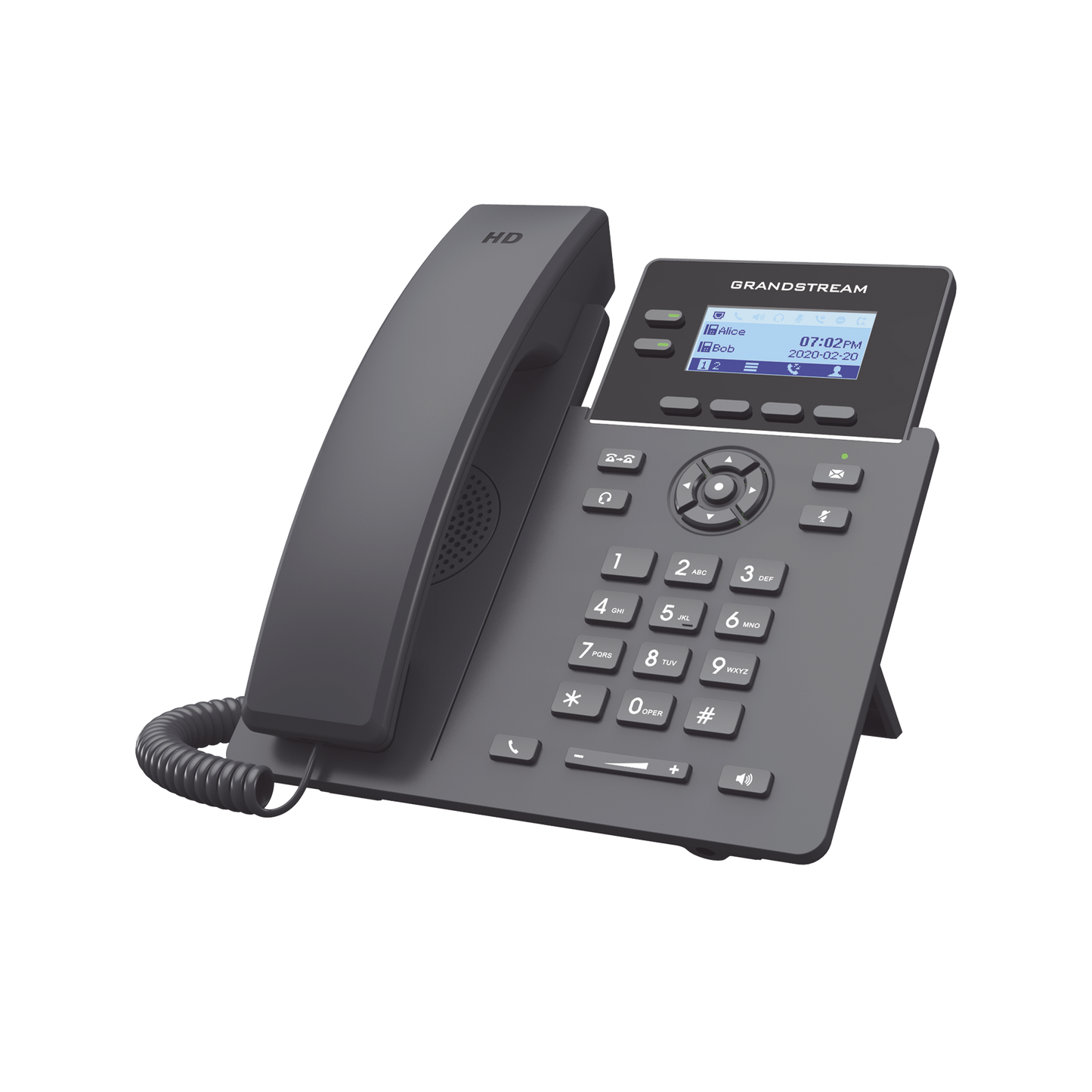 Telfono Ip Grandstream Grp2602p, 4 Cuentas Sip 2 Lineas P. Lcd 2 Puertos 10/100 Soporta Ehs Poe No Incluye Eliminador