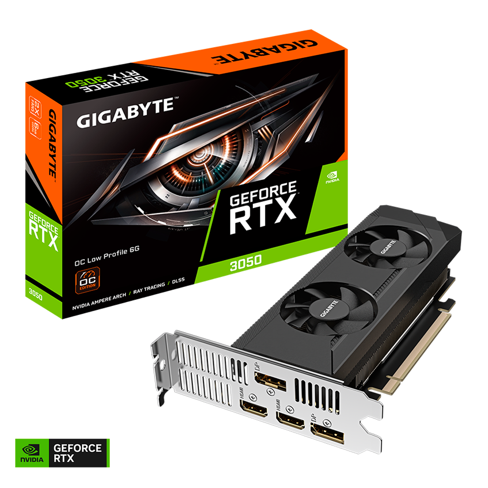 Tarjeta De Video Gigabyte Gv-n3050oc-6gl / Gddr6 6gb / Dp / Hdmi / Pcie 4.0 / Gama Baja / Low Profile