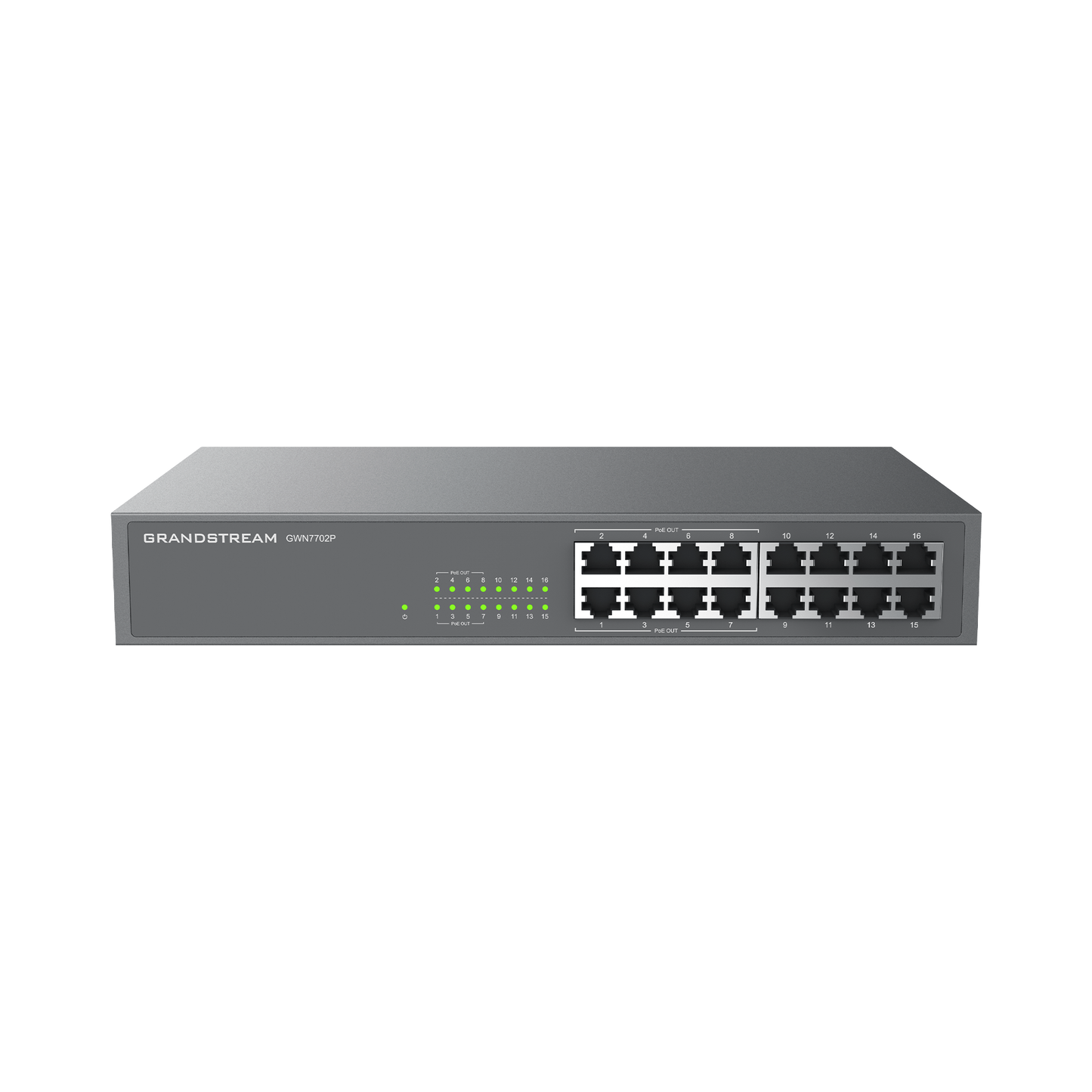 Switch Grandstream Gwn7702p/ Switch Poe 16 Puertos Gigabit No Administrable / 8 Puertos 10/100/1000 Mbps / 8 Puertos Poe / Hasta 145w
