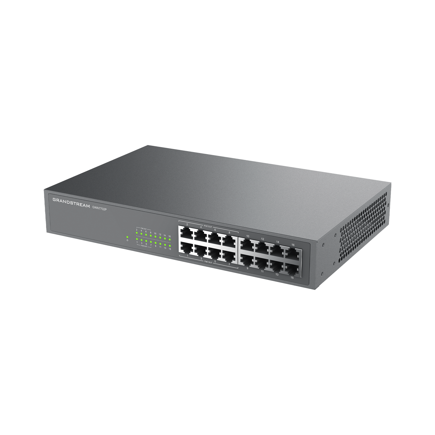 Switch Grandstream Gwn7702p/ Switch Poe 16 Puertos Gigabit No Administrable / 8 Puertos 10/100/1000 Mbps / 8 Puertos Poe / Hasta 145w