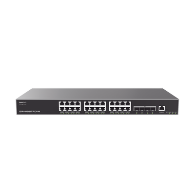 Switch Capa 3 Administrable / 24 Puertos 10/100/1000 Mbps + 4 Puertos Sfp+ De 10 Gigabits / Compatible Con Gwn Cloud.